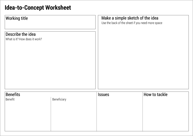 Idea-to-Concept Worksheet